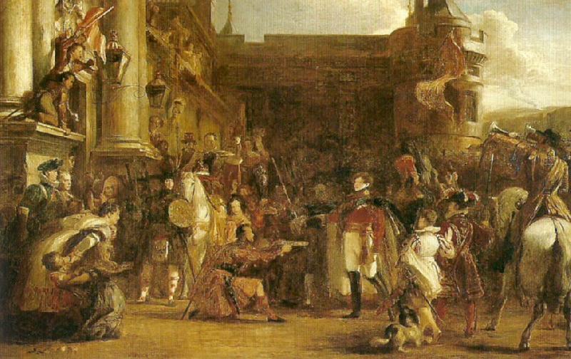 Sir David Wilkie the entrance of george iv at holyrood house Norge oil painting art
